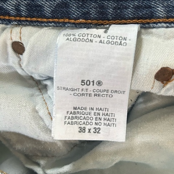 Levis 501 Straight Leg Denim Jeans 38 X 32 - Picture 4 of 4